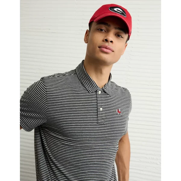 AE 24/7 Georgia Bulldogs Graphic Club Polo Shirt - Black