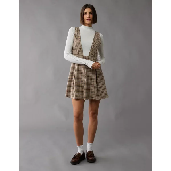 AE It Knit Pinafore Mini Dress - Light Brown