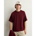 AE Laidback Luxe Heavyweight Oversized T-Shirt - Wineberry
