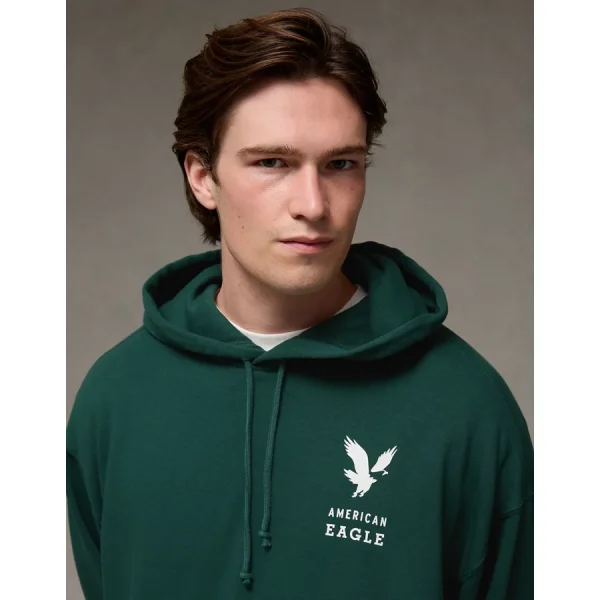 AE Lightweight Graphic Hoodie - Leaf Green