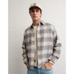 AE Relaxed Fit Everyday Flannel Shirt - Charcoal