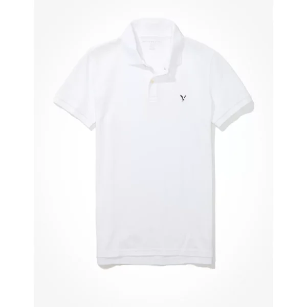 AE Slim Fit Flex Pique Polo Shirt - White