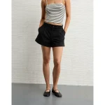 AE Stretch High-Waisted Lightweight Trouser Short - Black