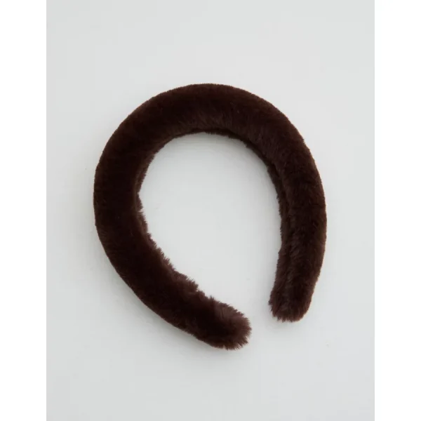Aerie Fur Headband - Deep Earth