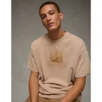 AE Boxy Halloween Graphic T-Shirt - Khaki