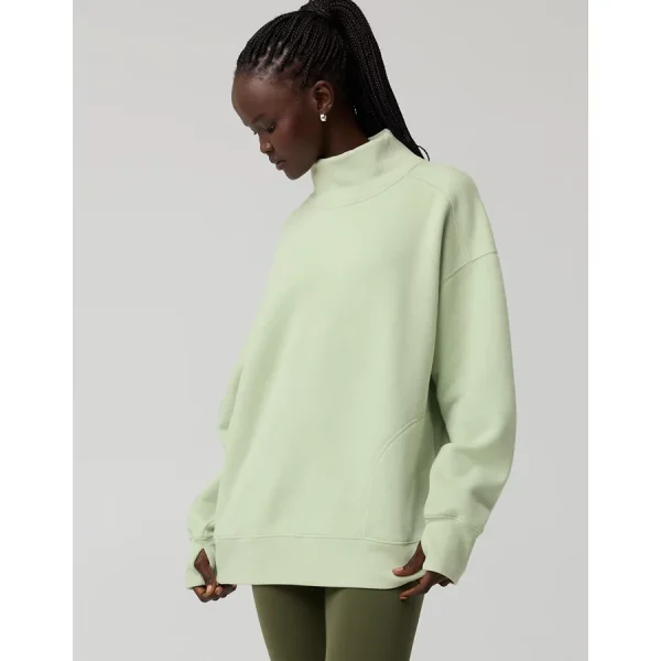 OFFLINE By Aerie Cloud Fleece Oversized Mockneck Sweatshirt - Dusty Sage