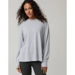 OFFLINE By Aerie Let's Stretch Long Sleeve Boyfriend T-Shirt - Medium Heather Gray