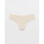 Superchill No Show Cotton Thong Underwear - Heather Frost