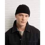 AE Cozy Shaker Stitch Beanie - Black