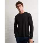 AE Cozy Waffle Thermal T-Shirt - Smokey Cinders