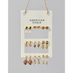 AE Heart Earrings 9-Pack - Gold