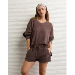 AE High-Waisted Big Hug Fleece Short - Chocolate
