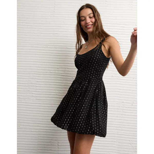 AE Sparkle Bubble Mini Dress - Black