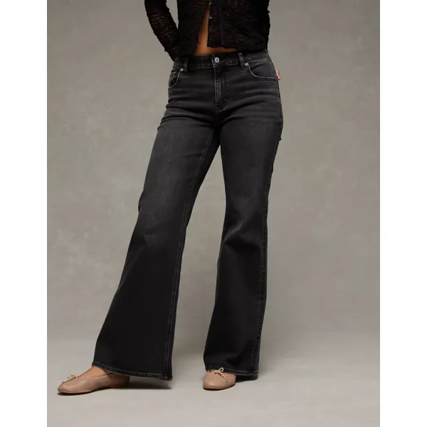 AE Stretch High-Waisted Flare Jean - Black