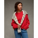 AE Whoa So Soft Classic Crew Neck Sweater - Cherry
