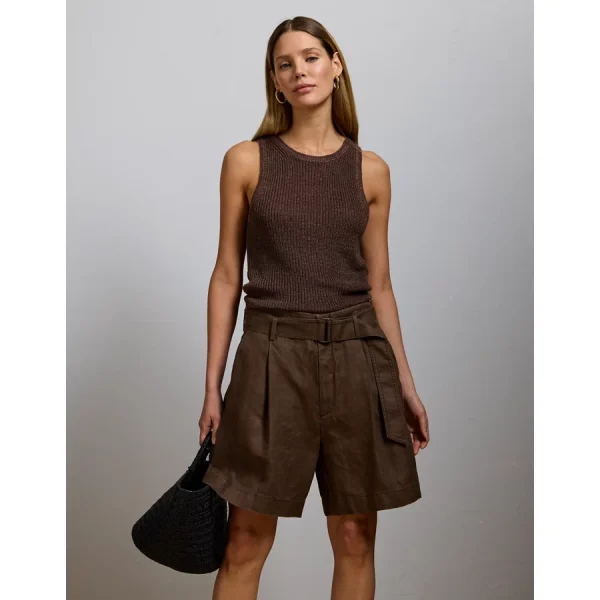 AE77 Premium Linen Trouser Short - Brown