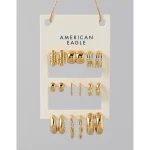 AEO Hoop Earrings 9-Pack - Gold