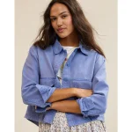 Aerie Cropped Chore Jacket - Ice Blue