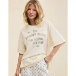 Aerie Oversized Crew Boyfriend T-Shirt - Ivory