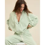 Aerie Soft Life Full Zip Sweatshirt - Dusty Sage