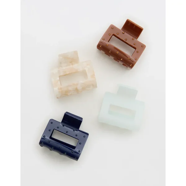 Aerie Square Hair Clip 4-Pack - Multi