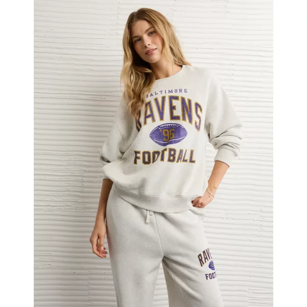 NFL Baltimore Ravens Graphic Relaxed Fit Sweatshirt - Soft Oat