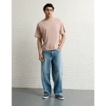 AE Boxy Sueded Jersey T-Shirt - Pink