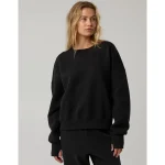 OFFLINE By Aerie Cloud Fleece Classic Crewneck Sweatshirt - True Black