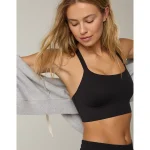 OFFLINE By Aerie Real Me Hold Up! Racerback Sports Bra - True Black