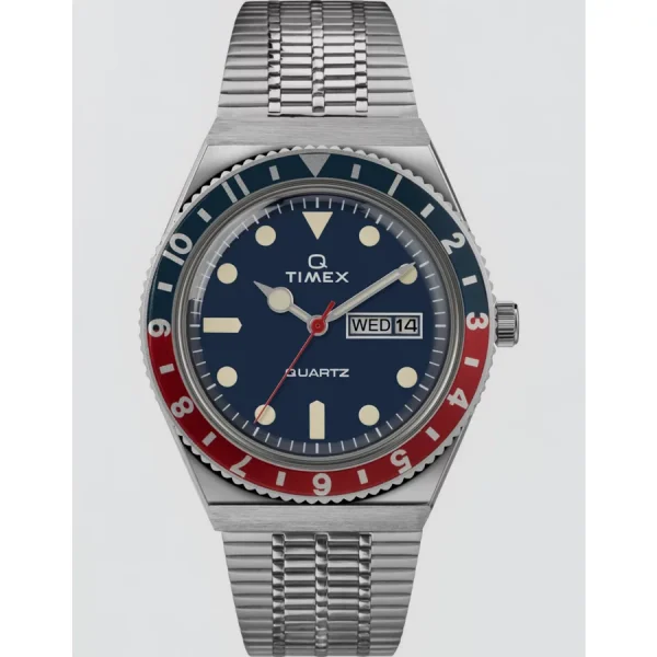 Q Timex Reissue 38mm Stainless Steel Bracelet Watch - Silver