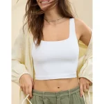 SMOOTHEZ Square Neck Tank Top - White