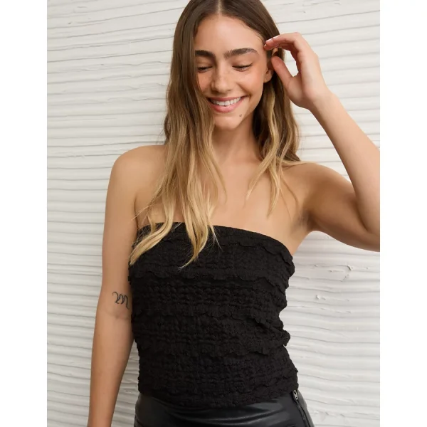 AE Lace Tube Top - True Black