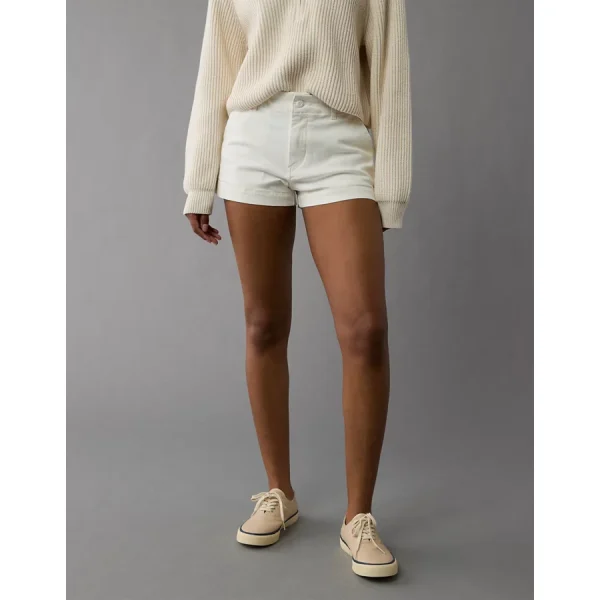 AE Stretch High-Waisted Trouser Short Short - White