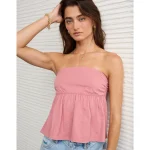 AE Sunchaser Knit Babydoll Tube Top - Blush