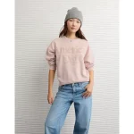 AE Velvet Graphic Crew Neck Sweatshirt - Earthen