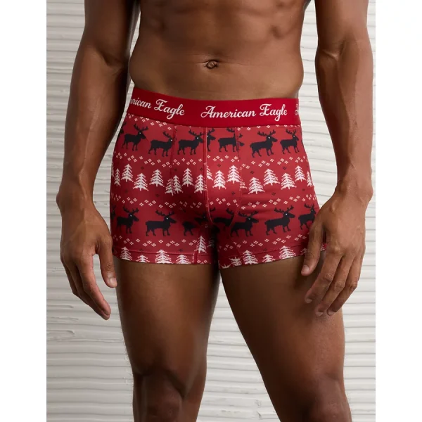 AEO Men's Festive 4" Flex Boxer Brief - Red