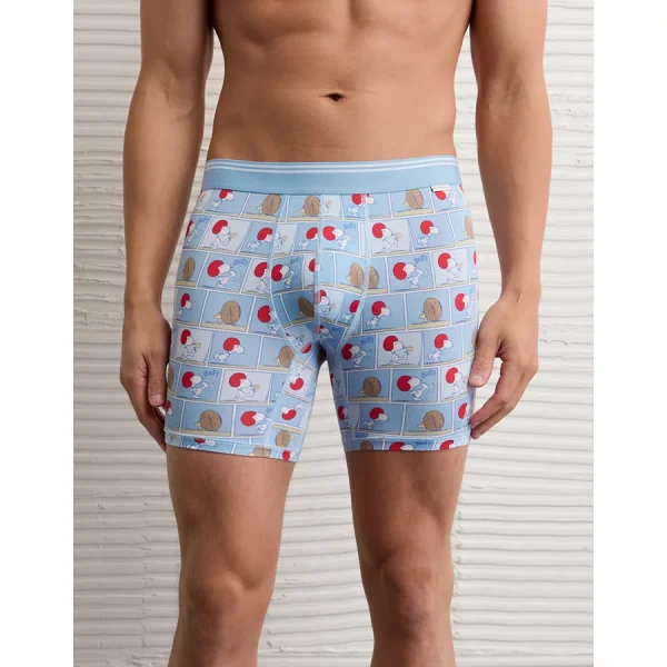 AEO Men's Snoopy 6" Ultra Soft Boxer Brief - Blue