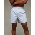 AEO Men's Solid Stretch Boxer Short - Light Blue