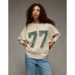 AE Big Hug Graphic Sweatshirt - Oatmeal Heather