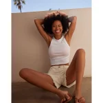 Aerie Free Spirit Ribbed Tank Top - White