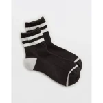 Aerie Striped Quarter Socks - Grey Shadow