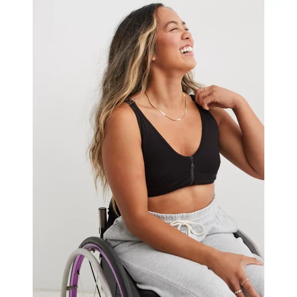 Slick Chicks Adaptive Wireless Zipper Bra - True Black