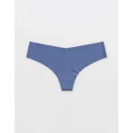SMOOTHEZ No Show Thong Underwear - Marbled Blue
