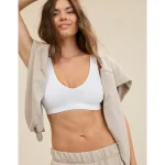 Superchill Cotton Seamless Plunge Bralette - White