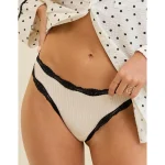 Superchill Modal Lace Thong Underwear - Cake Batter