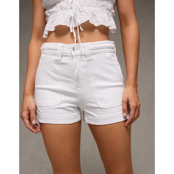 AE Stretch Denim Mom Short - White