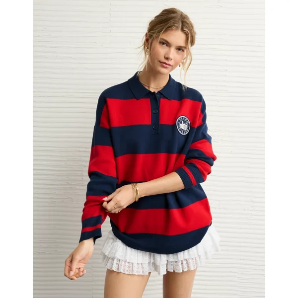 AE x The Summer I Turned Pretty Rugby Polo Sweater - Navy