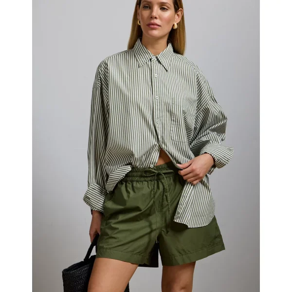 AE77 Premium Pull-On Poplin Short - Green