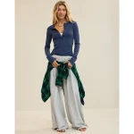 Aerie Henley Essential Layering T-Shirt - Navy