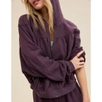 Aerie Soft Life Full Zip Sweatshirt - Cool Berry